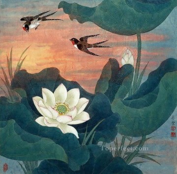 花 鳥 Painting - 日没の伝統的な中国の鳥